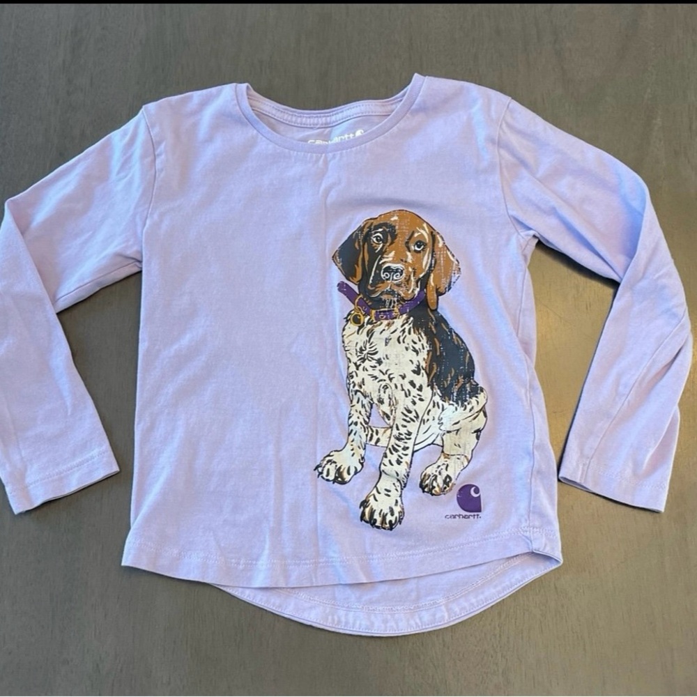 Carhartt 3t Purple Dog Print Long Sleeve Shirt